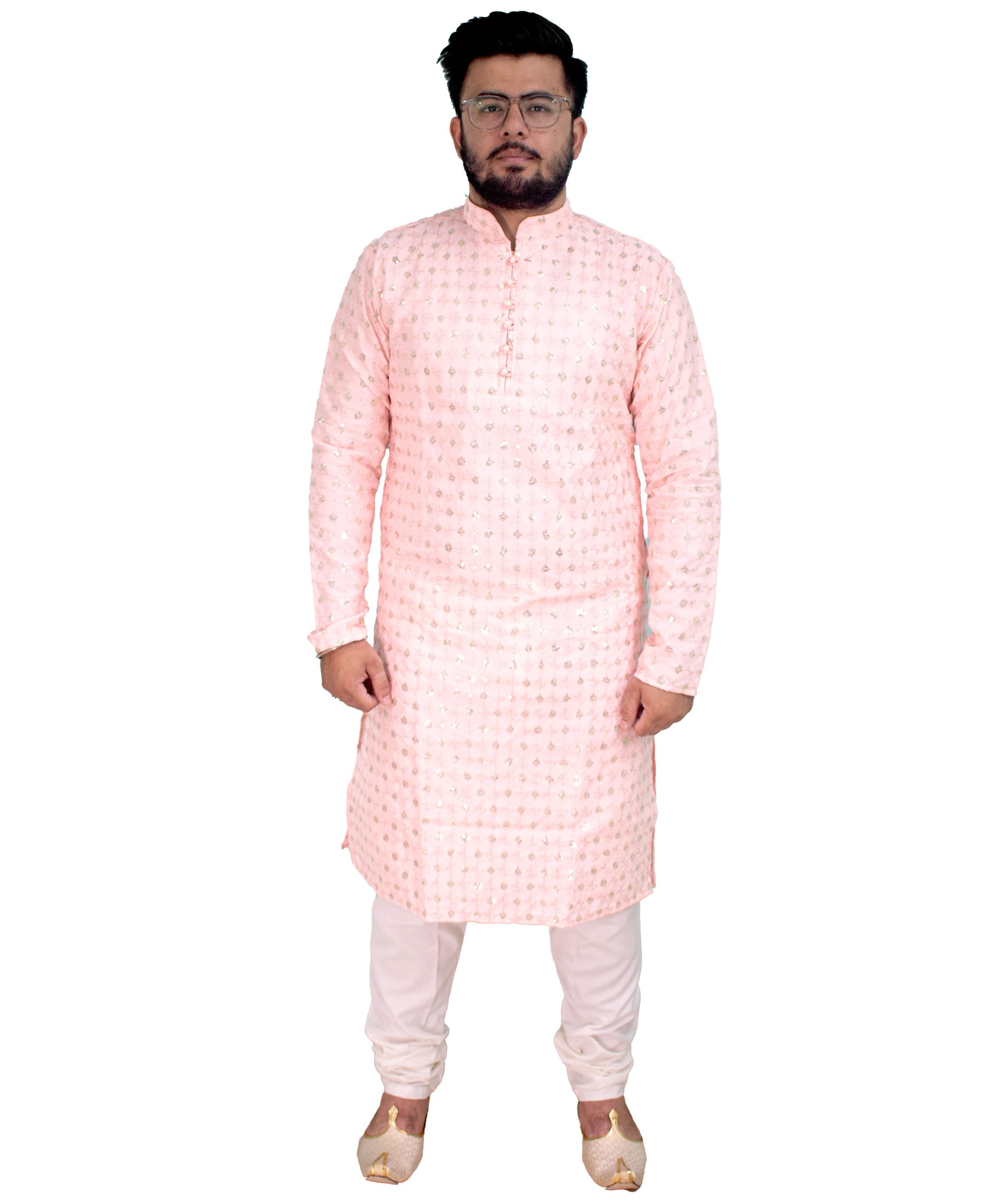 Pink Blossom Silk Kurta